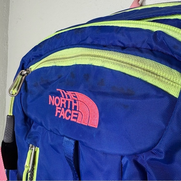 The North Face Blue and Pink Surge II Backpack - Picture 3 of 7